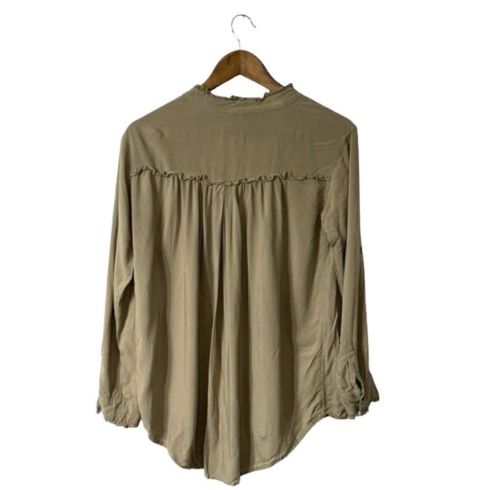 Sundance Beige Long Sleeve Boho Top Button Up Bohemian Casual Size XS - Picture 2 of 5